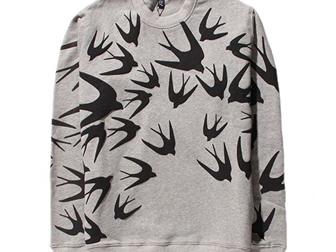      Alexander McQueen Sweater With a Picture of Swallows 32367417  