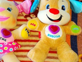 щенок сестричка Fisher price 800 руб, ,щенок с голубыми ушками 800 руб, доска Melissa@doug 500 руб,  в подарок пазл котенокчебурашка 500 руб, пазл Maxi белоснешка в Москве