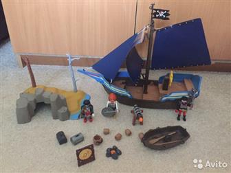 Небольшой парусник с командой , остров, аксессуары, Смотрите другие мои лоты playmobil, Состояние: Б/у в Санкт-Петербурге