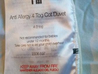   11595 Mothercare anti allergy 4 tog duvet,  ,      ,    ,     -